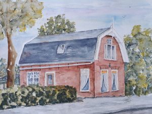 Ouderlijk huis 28x38 cm Aquarel